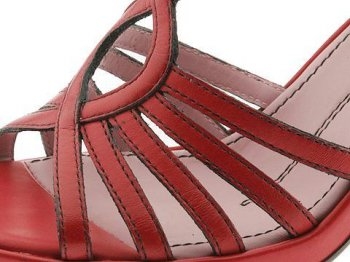 Red Evangeline wide fit strappy heels at Shoe Talk NZ
