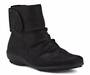 Walking Cradle Harlow black snake flat ankle boot in a WW Width