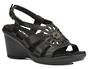 Walking Cradle Lindsey Black Wedge Peep Toe in a W and WW Width