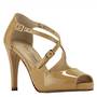 Rose Petal Lissa Nude Patent Strappy Heel in a WW Width