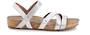 Walking Cradle Pool White/Silver Leather Sandal in a W and WW Width