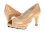 Rose Petal Prom Caramel Peep Toe Platform Heel in a W and WW Width