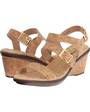 Walking Cradle Lean Cork Wedge Peep Toe in a W Width